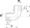 90° Elbow Male / Male fitting - BSP