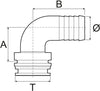 90° Hosetail fitting - Male