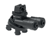 2+2 nozzle rotatable quick fitting nozzle holder equipped with “Flow Stop”