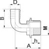 90° Elbow Hosetail fitting - Male