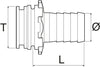 Straight Hosetail fitting with fork coupling - Male