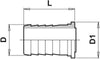 Straight Hosetail for Fly Nut with Flat Seat