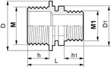 Nipple - Male / Male Reducer