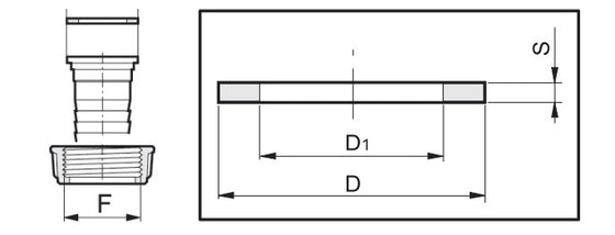 Gasket for Hosetail fitting with flat seat