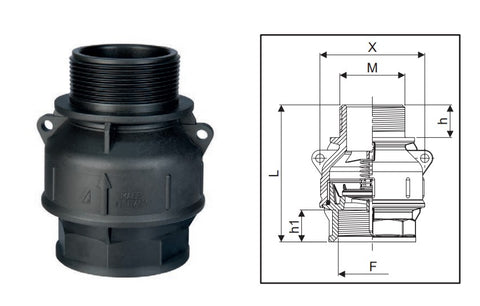 Foot Valve ~ Foot valve with Male/Female Threaded Couplings